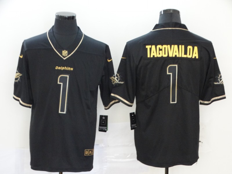Men Miami Dolphins 1 Tagovailoa Black Nike Vapor Untouchable Stitched Limited NFL Jerseys
